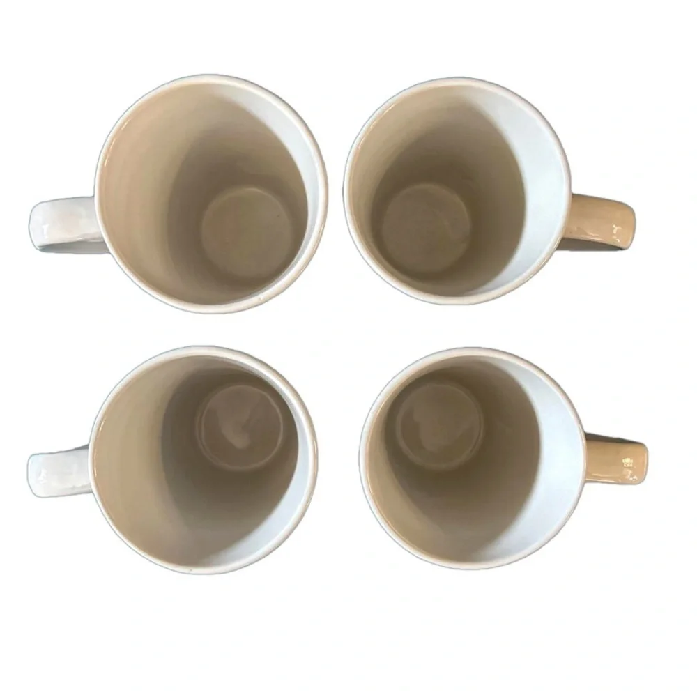 Set of 4 Coca Cola white and red coffee mugs with handles